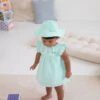 Jojo Maman Bebe JoJo Maman Bébé Green 3-Piece Gingham Bunny Embroidered Dress With Knickers & Floppy Hat Set