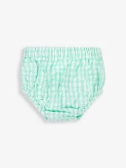 Jojo Maman Bebe JoJo Maman Bébé Green 3-Piece Gingham Bunny Embroidered Dress With Knickers & Floppy Hat Set -Jojo Maman Bebe 847829s6