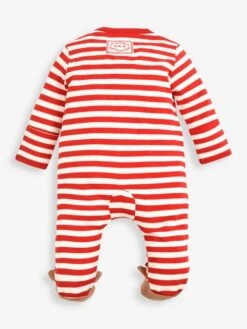 Jojo Maman Bebe JoJo Maman Bébé Red Stripe Reindeer Appliqué Sleepsuit -Jojo Maman Bebe 848 3C4s4