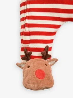 Jojo Maman Bebe JoJo Maman Bébé Red Stripe Reindeer Appliqué Sleepsuit -Jojo Maman Bebe 848 3C4s5
