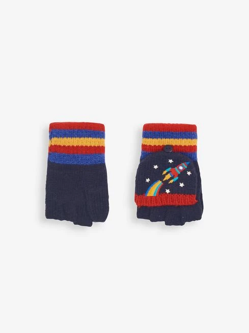 Jojo Maman Bebe JoJo Maman Bébé Navy Rocket Embroidered Gloves 3 Jojo Maman Bebe JoJo Maman Bébé Navy Rocket Embroidered Gloves - Image 2