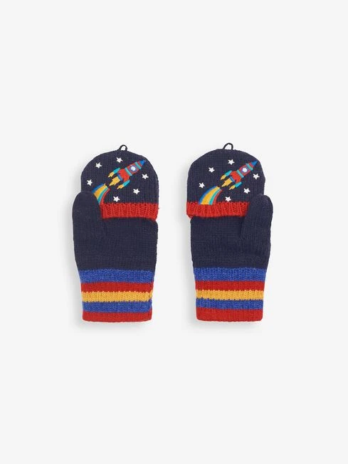 Jojo Maman Bebe JoJo Maman Bébé Navy Rocket Embroidered Gloves 4 Jojo Maman Bebe JoJo Maman Bébé Navy Rocket Embroidered Gloves - Image 3