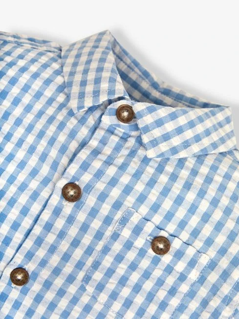 Jojo Maman Bebe JoJo Maman Bébé Blue Gingham Shirt 4 Jojo Maman Bebe JoJo Maman Bébé Blue Gingham Shirt - Image 2