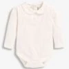 Jojo Maman Bebe JoJo Maman Bébé Cream Plain Long Sleeve Peter Pan Bodies -Jojo Maman Bebe 8542E0s