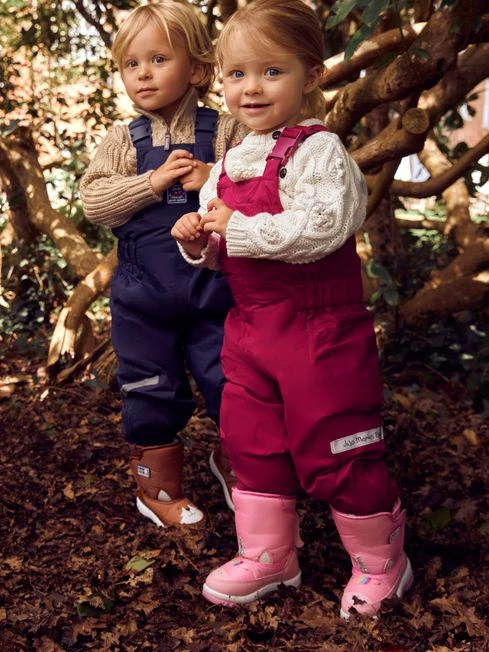 Jojo Maman Bebe JoJo Maman Bébé Berry Waterpoof Fleece Lined Dungarees 3 Jojo Maman Bebe JoJo Maman Bébé Berry Waterpoof Fleece Lined Dungarees