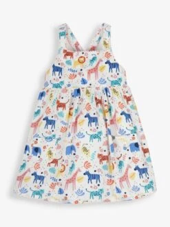 Jojo Maman Bebe JoJo Maman Bébé Cream Safari Print Cross Back Dress