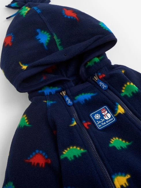 Jojo Maman Bebe JoJo Maman Bébé Navy Boys' Stegosaurus Cosy Polarfleece All-In-One 4 Jojo Maman Bebe JoJo Maman Bébé Navy Boys' Stegosaurus Cosy Polarfleece All-In-One - Image 2