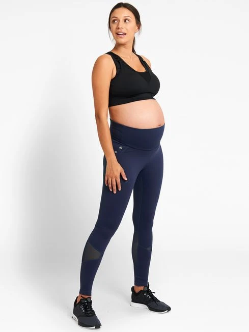 Jojo Maman Bebe JoJo Maman Bébé Navy Mesh Panel Perfomance Maternity Workout Leggings 4 Jojo Maman Bebe JoJo Maman Bébé Navy Mesh Panel Perfomance Maternity Workout Leggings - Image 2