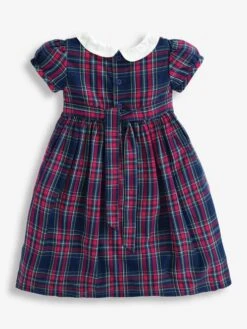 Jojo Maman Bebe JoJo Maman Bébé Navy Smocked Tartan Party Dress