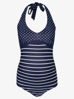 Jojo Maman Bebe JoJo Maman Bébé Navy White Stripe Navy & White Stripe Maternity Halterneck Swimsuit -Jojo Maman Bebe 85W018s3