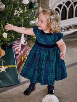 Jojo Maman Bebe JoJo Maman Bébé Navy Check Party Dress -Jojo Maman Bebe 8628Q1s2