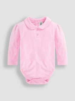 Jojo Maman Bebe JoJo Maman Bébé Pink Plain Long Sleeve Peter Pan Bodies
