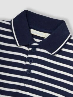Jojo Maman Bebe JoJo Maman Bébé Navy Ecru Stripe Stripe Short Sleeve Polo Shirt Bodysuit -Jojo Maman Bebe 867581s2