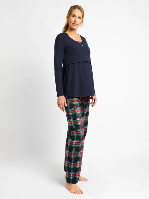 Jojo Maman Bebe JoJo Maman Bébé Navy Check Maternity & Nursing Pyjama Set 3 Jojo Maman Bebe JoJo Maman Bébé Navy Check Maternity & Nursing Pyjama Set