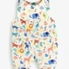 Jojo Maman Bebe JoJo Maman Bébé Cream Safari Print Dungarees -Jojo Maman Bebe 888826s