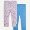 Jojo Maman Bebe JoJo Maman Bébé Periwinkle 2-Pack Ditsy & Cornflower Leggings -Jojo Maman Bebe 8910L4s