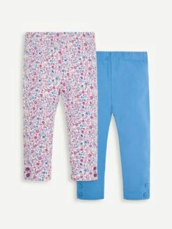 Jojo Maman Bebe JoJo Maman Bébé Periwinkle 2-Pack Ditsy & Cornflower Leggings