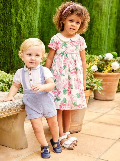 Jojo Maman Bebe JoJo Maman Bébé Blue 2-Piece Blue & White Peter Pan Collar Shirt & Shorts Set 3 Jojo Maman Bebe JoJo Maman Bébé Blue 2-Piece Blue & White Peter Pan Collar Shirt & Shorts Set