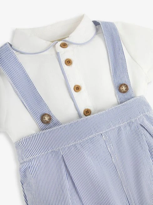 Jojo Maman Bebe JoJo Maman Bébé Blue 2-Piece Blue & White Peter Pan Collar Shirt & Shorts Set 9 Jojo Maman Bebe JoJo Maman Bébé Blue 2-Piece Blue & White Peter Pan Collar Shirt & Shorts Set - Image 7