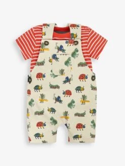 Jojo Maman Bebe JoJo Maman Bébé Stone 2-Piece Bug Print Short Dungarees & Top Set 10 Jojo Maman Bebe JoJo Maman Bébé Stone 2-Piece Bug Print Short Dungarees & Top Set -Jojo Maman Bebe 897379s3