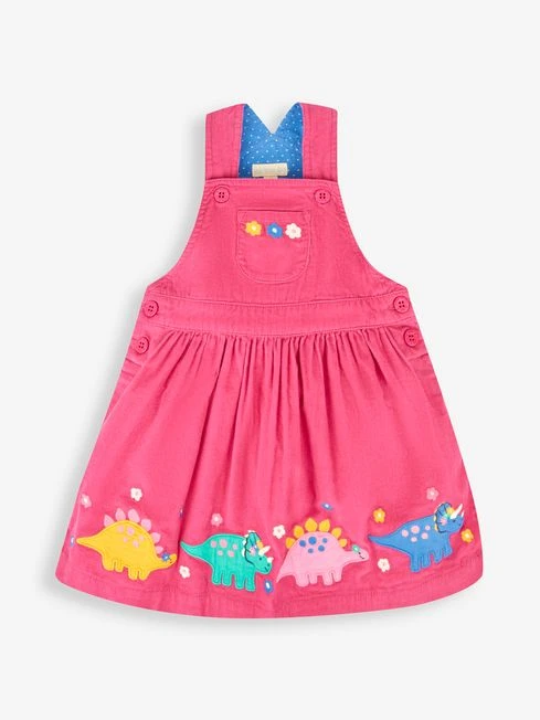 Jojo Maman Bebe JoJo Maman Bébé Raspberry Dino Applique Cord Pinafore Dress 3 Jojo Maman Bebe JoJo Maman Bébé Raspberry Dino Applique Cord Pinafore Dress