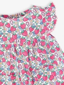 Jojo Maman Bebe JoJo Maman Bébé Pink Strawberry Print Pretty Sunsuit -Jojo Maman Bebe 902128s2