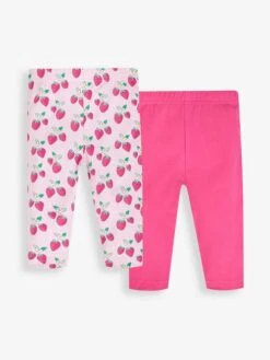 Jojo Maman Bebe JoJo Maman Bébé Pink 2-Pack Strawberry Print & Cropped Leggings