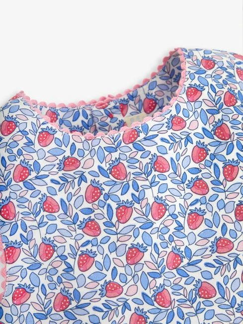 Jojo Maman Bebe JoJo Maman Bébé Blue Strawberry Bloom Print & Strawberry Pockets Summer Dress 8 Jojo Maman Bebe JoJo Maman Bébé Blue Strawberry Bloom Print & Strawberry Pockets Summer Dress - Image 6