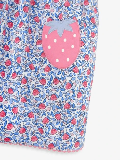 Jojo Maman Bebe JoJo Maman Bébé Blue Strawberry Bloom Print & Strawberry Pockets Summer Dress 9 Jojo Maman Bebe JoJo Maman Bébé Blue Strawberry Bloom Print & Strawberry Pockets Summer Dress - Image 7