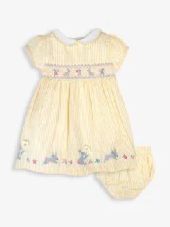 Jojo Maman Bebe JoJo Maman Bébé Yellow Bunny Appliqué Smocked Dress -Jojo Maman Bebe 938996s2