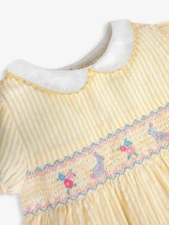 Jojo Maman Bebe JoJo Maman Bébé Yellow Bunny Appliqué Smocked Dress -Jojo Maman Bebe 938996s4