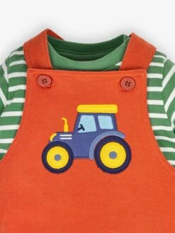 Jojo Maman Bebe JoJo Maman Bébé Rust 2-Piece Tractor Appliqué Dungarees & Top Set -Jojo Maman Bebe 940277s3