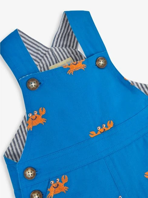 Jojo Maman Bebe JoJo Maman Bébé Blue Crab Embroidered Short Dungarees 4 Jojo Maman Bebe JoJo Maman Bébé Blue Crab Embroidered Short Dungarees - Image 2