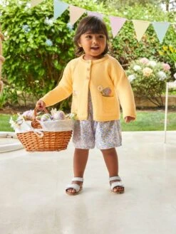 Jojo Maman Bebe JoJo Maman Bébé Yellow Mouse Pocket Cardigan