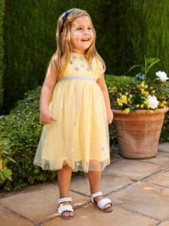 Jojo Maman Bebe JoJo Maman Bébé Yellow Floral Tulle Party Dress 12 Jojo Maman Bebe JoJo Maman Bébé Yellow Floral Tulle Party Dress -Jojo Maman Bebe 945504s4