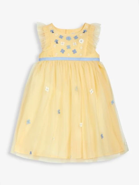 Jojo Maman Bebe JoJo Maman Bébé Yellow Floral Tulle Party Dress 8 Jojo Maman Bebe JoJo Maman Bébé Yellow Floral Tulle Party Dress - Image 6