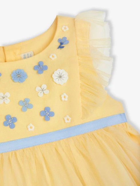 Jojo Maman Bebe JoJo Maman Bébé Yellow Floral Tulle Party Dress 9 Jojo Maman Bebe JoJo Maman Bébé Yellow Floral Tulle Party Dress - Image 7