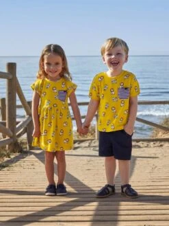 Jojo Maman Bebe JoJo Maman Bébé Mustard Lion & Tiger Print Pocket T-Shirt -Jojo Maman Bebe 945894s4