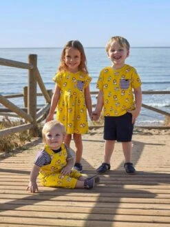 Jojo Maman Bebe JoJo Maman Bébé Mustard Lion & Tiger Print Pocket T-Shirt -Jojo Maman Bebe 945894s5