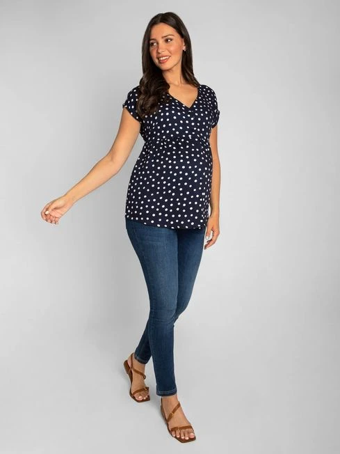 Jojo Maman Bebe JoJo Maman Bébé Navy Spot Maternity Blouse 5 Jojo Maman Bebe JoJo Maman Bébé Navy Spot Maternity Blouse - Image 3