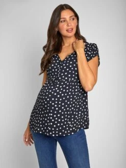 Jojo Maman Bebe JoJo Maman Bébé Navy Spot Maternity Blouse 12 Jojo Maman Bebe JoJo Maman Bébé Navy Spot Maternity Blouse -Jojo Maman Bebe 948933s5