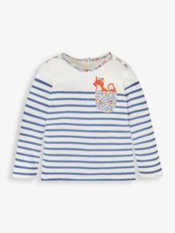 Jojo Maman Bebe JoJo Maman Bébé Cream Fox Pocket Breton Top