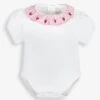 Jojo Maman Bebe JoJo Maman Bébé White Strawberry Embroidered Frill Collar Bodysuit -Jojo Maman Bebe 949951s