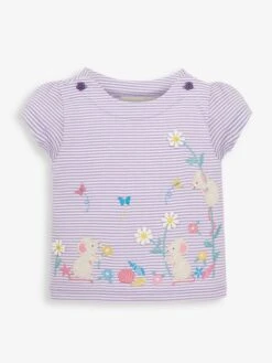 Jojo Maman Bebe JoJo Maman Bébé Lilac Girls' Mouse Appliqué T-Shirt