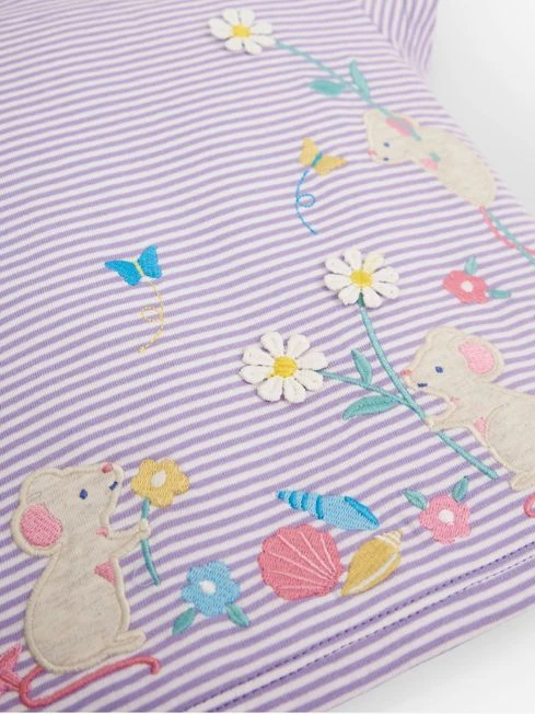 Jojo Maman Bebe JoJo Maman Bébé Lilac Girls' Mouse Appliqué T-Shirt 4 Jojo Maman Bebe JoJo Maman Bébé Lilac Girls' Mouse Appliqué T-Shirt - Image 2