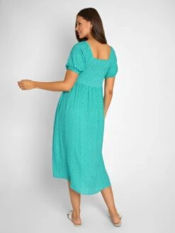 Jojo Maman Bebe JoJo Maman Bébé Green Spot Shirred Maternity Midi Dress -Jojo Maman Bebe 954261s5