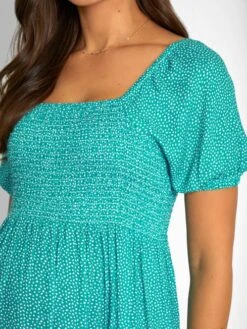 Jojo Maman Bebe JoJo Maman Bébé Green Spot Shirred Maternity Midi Dress -Jojo Maman Bebe 954261s7