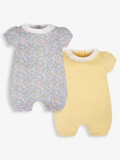 Jojo Maman Bebe JoJo Maman Bébé Lemon 2-Pack Ditsy Rompers
