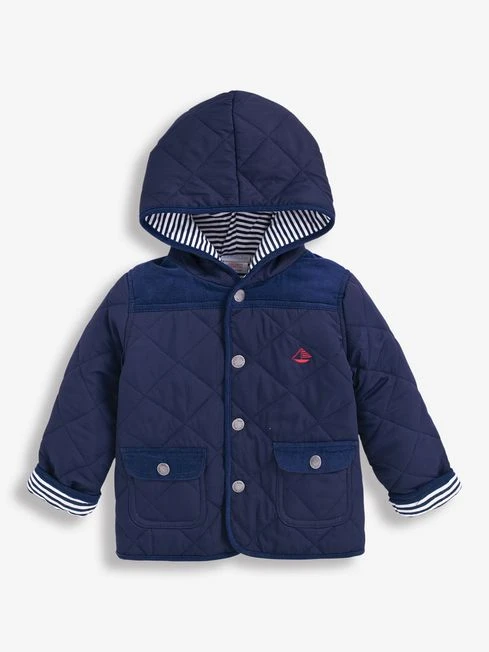 Jojo Maman Bebe JoJo Maman Bébé Navy Quilted Jacket 5 Jojo Maman Bebe JoJo Maman Bébé Navy Quilted Jacket - Image 3