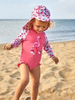 Jojo Maman Bebe JoJo Maman Bébé Strawberry Flamingo UPF 50 Long Sleeve Swimsuit -Jojo Maman Bebe 977742s3